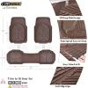 imageCAR PASS Heavy Duty Rubber Car Mats DeepDish Odorless Car Floor Mats All Weather Universal TrimtoFit for SUVs Trucks Sedans Waterproof AntiSlip 3 Pieces V12 BlackBrown