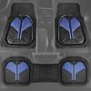 imageCAR PASS Heavy Duty Rubber Car Mats DeepDish Odorless Car Floor Mats All Weather Universal TrimtoFit for SUVs Trucks Sedans Waterproof AntiSlip 3 Pieces V12 BlackBlack and Blue