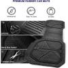 imageCAR PASS Heavy Duty Rubber Car Mats DeepDish Odorless Car Floor Mats All Weather Universal TrimtoFit for SUVs Trucks Sedans Waterproof AntiSlip 3 Pieces V12 BlackRear Only Black