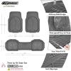 imageCAR PASS Heavy Duty Rubber Car Mats DeepDish Odorless Car Floor Mats All Weather Universal TrimtoFit for SUVs Trucks Sedans Waterproof AntiSlip 3 Pieces V12 BlackDark Gray