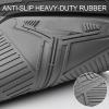 imageCAR PASS Heavy Duty Rubber Car Mats DeepDish Odorless Car Floor Mats All Weather Universal TrimtoFit for SUVs Trucks Sedans Waterproof AntiSlip 3 Pieces V12 BlackDark Gray