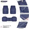 imageCAR PASS Heavy Duty Rubber Car Mats DeepDish Odorless Car Floor Mats All Weather Universal TrimtoFit for SUVs Trucks Sedans Waterproof AntiSlip 3 Pieces V12 BlackPurplish Blue