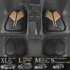 imageCAR PASS Heavy Duty Rubber Car Mats DeepDish Odorless Car Floor Mats All Weather Universal TrimtoFit for SUVs Trucks Sedans Waterproof AntiSlip 3 Pieces V12 BlackBlack and Champagne Gold