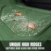 imageCAR PASS Heavy Duty Rubber Car Mats DeepDish Odorless Car Floor Mats All Weather Universal TrimtoFit for SUVs Trucks Sedans Waterproof AntiSlip 3 Pieces V12 BlackOlive Green