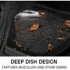 imageCAR PASS Heavy Duty Rubber Car Mats DeepDish Odorless Car Floor Mats All Weather Universal TrimtoFit for SUVs Trucks Sedans Waterproof AntiSlip 3 Pieces V12 BlackBlack Three Row