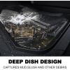 imageCAR PASS Heavy Duty Rubber Car Mats DeepDish Odorless Car Floor Mats All Weather Universal TrimtoFit for SUVs Trucks Sedans Waterproof AntiSlip 3 Pieces V12 BlackBlack and Charcoal