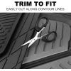 imageCAR PASS Heavy Duty Rubber Car Mats DeepDish Odorless Car Floor Mats All Weather Universal TrimtoFit for SUVs Trucks Sedans Waterproof AntiSlip 3 Pieces V12 BlackBlack and Charcoal