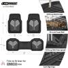 imageCAR PASS Heavy Duty Rubber Car Mats DeepDish Odorless Car Floor Mats All Weather Universal TrimtoFit for SUVs Trucks Sedans Waterproof AntiSlip 3 Pieces V12 BlackBlack and Gray