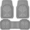 imageCAR PASS Heavy Duty Rubber Car Mats DeepDish Odorless Car Floor Mats All Weather Universal TrimtoFit for SUVs Trucks Sedans Waterproof AntiSlip 3 Pieces V12 BlackGray