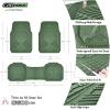 imageCAR PASS Heavy Duty Rubber Car Mats DeepDish Odorless Car Floor Mats All Weather Universal TrimtoFit for SUVs Trucks Sedans Waterproof AntiSlip 3 Pieces V12 BlackOlive Green