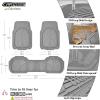 imageCAR PASS Heavy Duty Rubber Car Mats DeepDish Odorless Car Floor Mats All Weather Universal TrimtoFit for SUVs Trucks Sedans Waterproof AntiSlip 3 Pieces V12 BlackGray