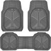 imageCAR PASS Heavy Duty Rubber Car Mats DeepDish Odorless Car Floor Mats All Weather Universal TrimtoFit for SUVs Trucks Sedans Waterproof AntiSlip 3 Pieces V12 BlackDark Gray