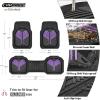 imageCAR PASS Heavy Duty Rubber Car Mats DeepDish Odorless Car Floor Mats All Weather Universal TrimtoFit for SUVs Trucks Sedans Waterproof AntiSlip 3 Pieces V12 BlackBlack and Purple