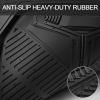 imageCAR PASS Heavy Duty Rubber Car Mats DeepDish Odorless Car Floor Mats All Weather Universal TrimtoFit for SUVs Trucks Sedans Waterproof AntiSlip 3 Pieces V12 BlackBlack Three Row