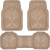 imageCAR PASS Heavy Duty Rubber Car Mats DeepDish Odorless Car Floor Mats All Weather Universal TrimtoFit for SUVs Trucks Sedans Waterproof AntiSlip 3 Pieces V12 BlackBeige