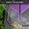 imageCAR PASS Heavy Duty Rubber Car Mats DeepDish Odorless Car Floor Mats All Weather Universal TrimtoFit for SUVs Trucks Sedans Waterproof AntiSlip 3 Pieces V12 BlackBlack and Purple