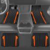 imageCAR PASS Heavy Duty Rubber Car Mats Metallic Aluminum Film All Weather Floor Mats Waterproof Universal Trim to Fit Automotive SUV Sedan Van 4 Piece Anodized Deep Dish TwoTone Sporty Black Red ChromeBlack and Orange