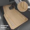 imageCAR PASS Heavy Duty Rubber Car Mats Metallic Aluminum Film All Weather Floor Mats Waterproof Universal Trim to Fit Automotive SUV Sedan Van 4 Piece Anodized Deep Dish TwoTone Sporty Black Red ChromeAll Beige