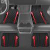 imageCAR PASS Heavy Duty Rubber Car Mats Metallic Aluminum Film All Weather Floor Mats Waterproof Universal Trim to Fit Automotive SUV Sedan Van 4 Piece Anodized Deep Dish TwoTone Sporty Black Red ChromeBlack and Red