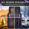 imageCAR PASS Heavy Duty Rubber Car Mats Metallic Aluminum Film All Weather Floor Mats Waterproof Universal Trim to Fit Automotive SUV Sedan Van 4 Piece Anodized Deep Dish TwoTone Sporty Black Red ChromeBlack and Purple