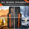 imageCAR PASS Heavy Duty Rubber Car Mats Metallic Aluminum Film All Weather Floor Mats Waterproof Universal Trim to Fit Automotive SUV Sedan Van 4 Piece Anodized Deep Dish TwoTone Sporty Black Red ChromeBlack and Orange