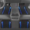 imageCAR PASS Heavy Duty Rubber Car Mats Metallic Aluminum Film All Weather Floor Mats Waterproof Universal Trim to Fit Automotive SUV Sedan Van 4 Piece Anodized Deep Dish TwoTone Sporty Black Red ChromeBlack and Blue