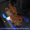 imageCAR PASS Heavy Duty Rubber Car Mats Metallic Aluminum Film All Weather Floor Mats Waterproof Universal Trim to Fit Automotive SUV Sedan Van 4 Piece Anodized Deep Dish TwoTone Sporty Black Red ChromeBlack and Blue