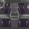 imageCAR PASS Heavy Duty Rubber Car Mats Metallic Aluminum Film All Weather Floor Mats Waterproof Universal Trim to Fit Automotive SUV Sedan Van 4 Piece Anodized Deep Dish TwoTone Sporty Black Red ChromeBlack and Purple