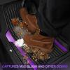 imageCAR PASS Heavy Duty Rubber Car Mats Metallic Aluminum Film All Weather Floor Mats Waterproof Universal Trim to Fit Automotive SUV Sedan Van 4 Piece Anodized Deep Dish TwoTone Sporty Black Red ChromeBlack and Purple