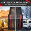 imageCAR PASS Heavy Duty Rubber Car Mats Metallic Aluminum Film All Weather Floor Mats Waterproof Universal Trim to Fit Automotive SUV Sedan Van 4 Piece Anodized Deep Dish TwoTone Sporty Black Red ChromeBlack and Red