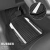 imageCAR PASS Heavy Duty Rubber Car Mats Metallic Aluminum Film All Weather Floor Mats Waterproof Universal Trim to Fit Automotive SUV Sedan Van 4 Piece Anodized Deep Dish TwoTone Sporty Black Red ChromeBlack and White