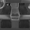 imageCAR PASS Heavy Duty Rubber Car Mats Metallic Aluminum Film All Weather Floor Mats Waterproof Universal Trim to Fit Automotive SUV Sedan Van 4 Piece Anodized Deep Dish TwoTone Sporty Black Red ChromeAll Black