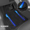 imageCAR PASS Heavy Duty Rubber Car Mats Metallic Aluminum Film All Weather Floor Mats Waterproof Universal Trim to Fit Automotive SUV Sedan Van 4 Piece Anodized Deep Dish TwoTone Sporty Black Red ChromeBlack and Blue
