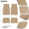 imageCAR PASS Heavy Duty Rubber Car Mats Metallic Aluminum Film All Weather Floor Mats Waterproof Universal Trim to Fit Automotive SUV Sedan Van 4 Piece Anodized Deep Dish TwoTone Sporty Black Red ChromeAll Beige