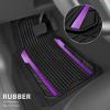 imageCAR PASS Heavy Duty Rubber Car Mats Metallic Aluminum Film All Weather Floor Mats Waterproof Universal Trim to Fit Automotive SUV Sedan Van 4 Piece Anodized Deep Dish TwoTone Sporty Black Red ChromeBlack and Purple