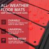 imageCAR PASS Heavy Duty Rubber Floor Mats 4Piece Pink Car Mats Full Set  Universal Waterproof Floor Mats for Car SUV Truck Durable All Weather Floor Mats AutomotiveCar Mats for WomenGirlyAll PinkBlack and Red