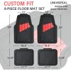 imageCAR PASS Heavy Duty Rubber Floor Mats 4Piece Pink Car Mats Full Set  Universal Waterproof Floor Mats for Car SUV Truck Durable All Weather Floor Mats AutomotiveCar Mats for WomenGirlyAll PinkBlack and Red