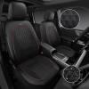 imageCAR PASS Leather Car Seat Covers Gel Wetsuit PU Front Seats Covers Waterproof EVA 2pcs All Weather Neoprene Universal Fit Pickup SUV Truck Sedan Automotive Armrest Airbag Compatible Rhombic BlackRed Strips