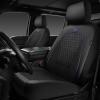 imageCAR PASS Leather Car Seat Covers Gel Wetsuit PU Front Seats Covers Waterproof EVA 2pcs All Weather Neoprene Universal Fit Pickup SUV Truck Sedan Automotive Armrest Airbag Compatible Rhombic BlackBlack Blue
