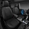 imageCAR PASS Leather Car Seat Covers Gel Wetsuit PU Front Seats Covers Waterproof EVA 2pcs All Weather Neoprene Universal Fit Pickup SUV Truck Sedan Automotive Armrest Airbag Compatible Rhombic BlackBlack Silver