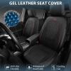 imageCAR PASS Leather Car Seat Covers Gel Wetsuit PU Front Seats Covers Waterproof EVA 2pcs All Weather Neoprene Universal Fit Pickup SUV Truck Sedan Automotive Armrest Airbag Compatible Rhombic BlackBlack Red