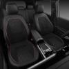 imageCAR PASS Leather Car Seat Covers Gel Wetsuit PU Front Seats Covers Waterproof EVA 2pcs All Weather Neoprene Universal Fit Pickup SUV Truck Sedan Automotive Armrest Airbag Compatible Rhombic BlackRed Strips