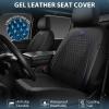 imageCAR PASS Leather Car Seat Covers Gel Wetsuit PU Front Seats Covers Waterproof EVA 2pcs All Weather Neoprene Universal Fit Pickup SUV Truck Sedan Automotive Armrest Airbag Compatible Rhombic BlackBlack Blue
