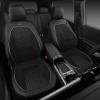 imageCAR PASS Leather Car Seat Covers Gel Wetsuit PU Front Seats Covers Waterproof EVA 2pcs All Weather Neoprene Universal Fit Pickup SUV Truck Sedan Automotive Armrest Airbag Compatible Rhombic BlackSilver Strips