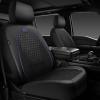imageCAR PASS Leather Car Seat Covers Gel Wetsuit PU Front Seats Covers Waterproof EVA 2pcs All Weather Neoprene Universal Fit Pickup SUV Truck Sedan Automotive Armrest Airbag Compatible Rhombic BlackBlack Blue