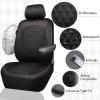 imageCAR PASS Leather Car Seat Covers Gel Wetsuit PU Front Seats Covers Waterproof EVA 2pcs All Weather Neoprene Universal Fit Pickup SUV Truck Sedan Automotive Armrest Airbag Compatible Rhombic BlackBlack Red