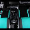 imageCAR PASS Leather Car Seat Covers ampamp Car Floor MatsUniversal Fit for SUV Sedan TruckMesh w 5m SpongeAirbag Compatible Automotive Interior Covers Full Sets Combo Set Black Charcoal GrayMint and Black