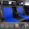 imageCAR PASS Leather Car Seat Covers ampamp Car Floor MatsUniversal Fit for SUV Sedan TruckMesh w 5m SpongeAirbag Compatible Automotive Interior Covers Full Sets Combo Set Black Charcoal GrayBlack and Blue