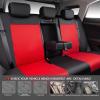 imageCAR PASS Leather Car Seat Covers ampamp Car Floor MatsUniversal Fit for SUV Sedan TruckMesh w 5m SpongeAirbag Compatible Automotive Interior Covers Full Sets Combo Set Black Charcoal GrayBlack and Red
