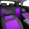 imageCAR PASS Leather Car Seat Covers ampamp Car Floor MatsUniversal Fit for SUV Sedan TruckMesh w 5m SpongeAirbag Compatible Automotive Interior Covers Full Sets Combo Set Black Charcoal GrayBlack and Purple